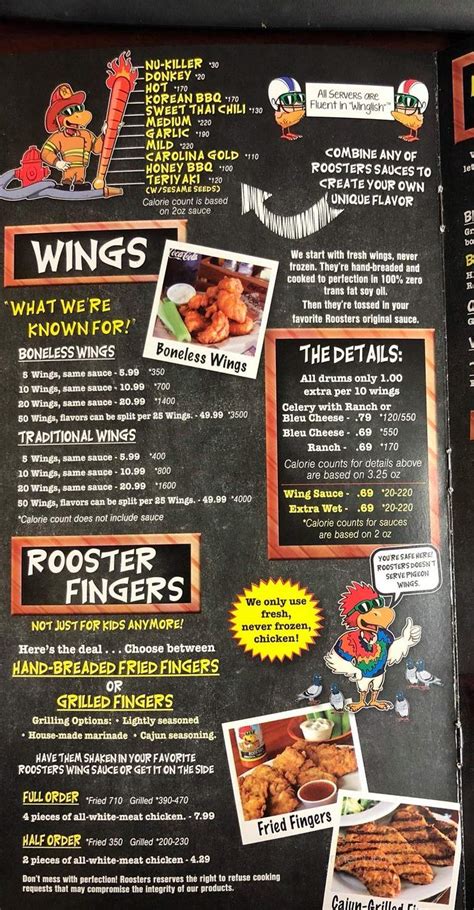 Call 937-865-9355 or Order Online for Curbside Pickup. . Roosters miamisburg menu